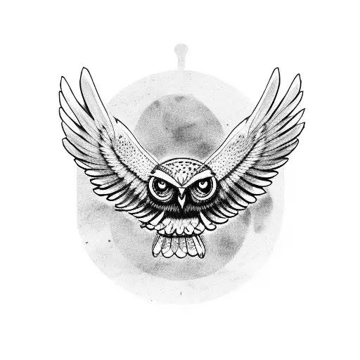Flying Owl Holding A Skull In Its Claws