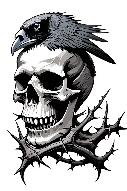 Skull And Ravens Thorns