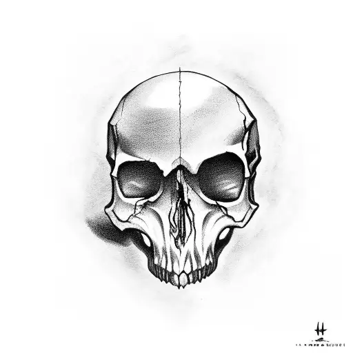 Demonic Girl Kissing Skull