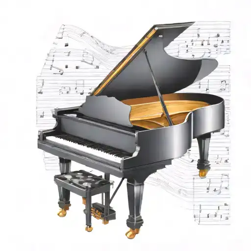 Grand Piano With Music Sheet