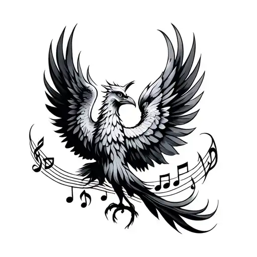 Phoenix Music Note Intertwined