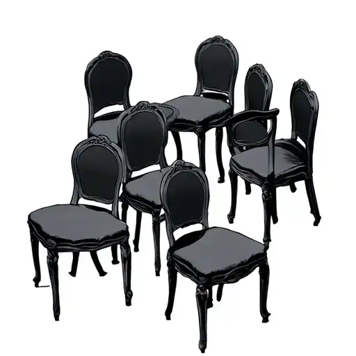 Bunch Of Empty Chairs Sitting In A Circle Surrounding