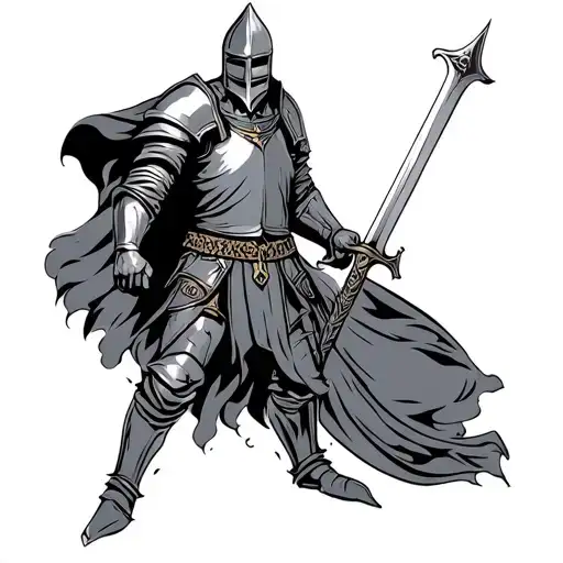Deus Vult Knight Holding A Sword