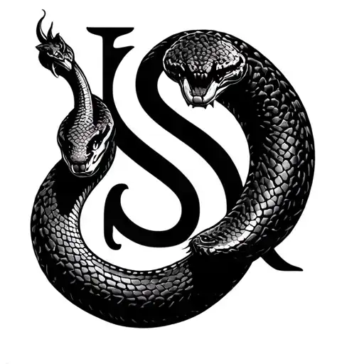 A Snake With S Alphabet Wrapped Around K Alphabet