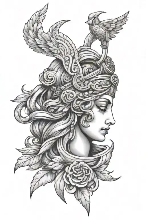 Athena Greek Goddess Symbol Intertwined