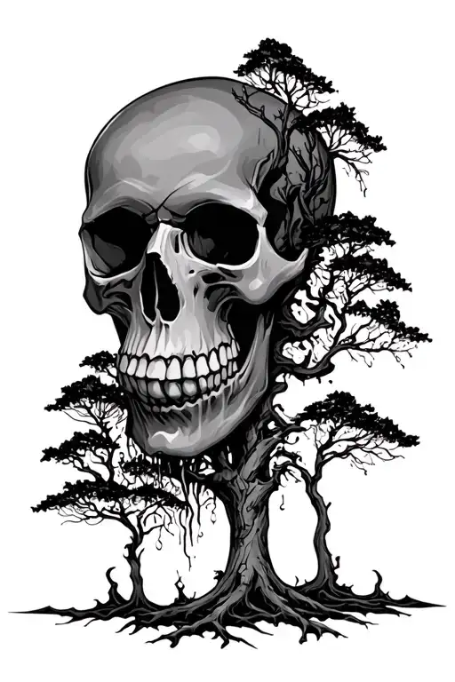 Large Skull And Trees
