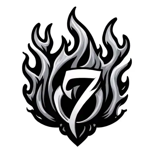 Fire Logo With 7