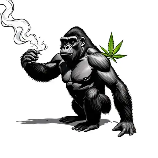 Gorilla Smoking Weed Relaxed