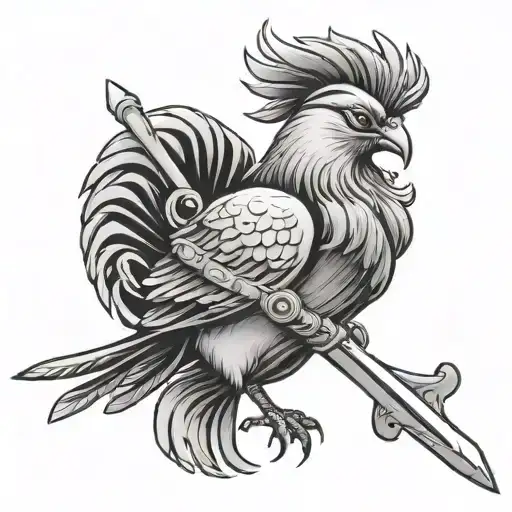 Warrior Pigeon With Sword