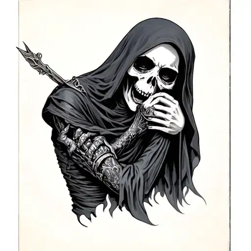 Grim Reaper Choking Woman