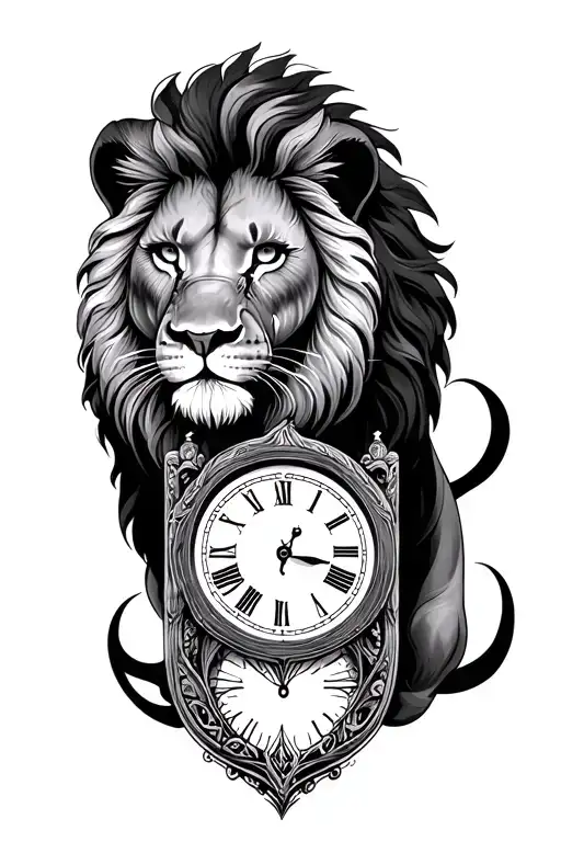 Lion And A Clock Inside