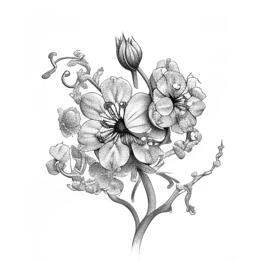 A Delicate Vine Of July Birth Flowers