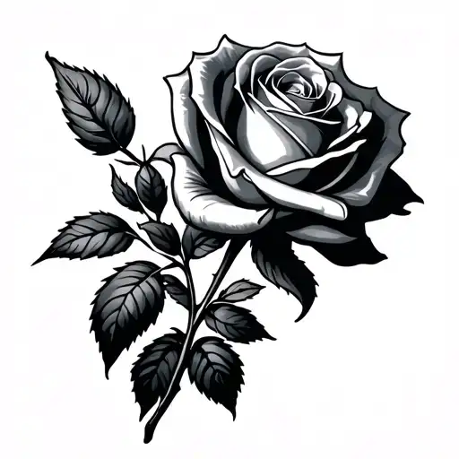 Hand Holding Stem Rose