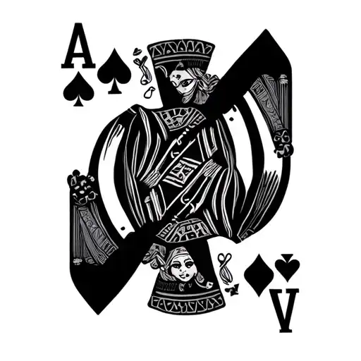 Queen Of Diamonds And Ace Of Spades Playing Card