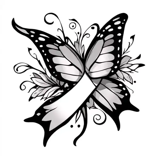 Breast Cancer Ribbon Butterfly Tattoo Say Fearless