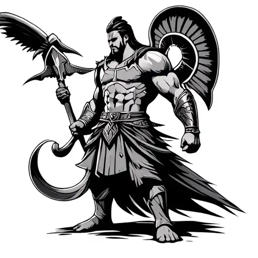 Powerful Spartan Warrior Standing