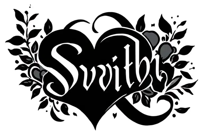 S With Heart In Script Font