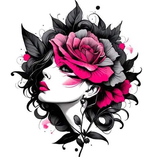 Fee In Black With One And Pink