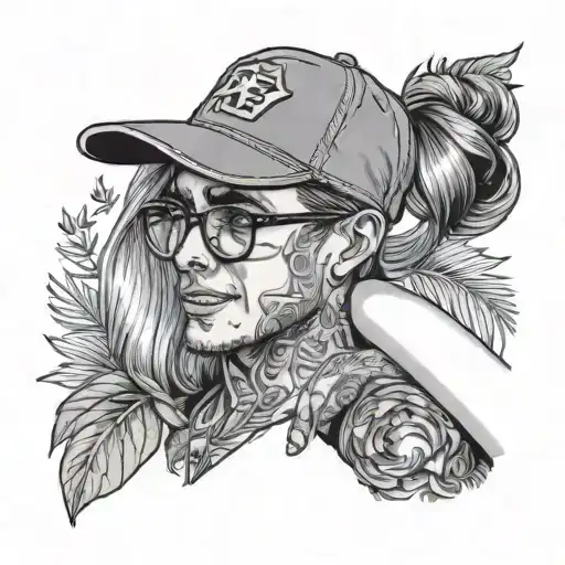 A Girl In A Bathing Suit And Glasses Is Hugged By A Guy In A Cap And Glasses