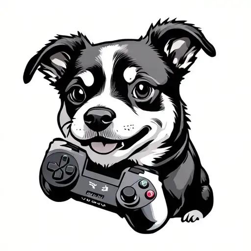 Dog Happy Playing Video Games