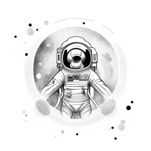 Astronaut Floating Through Space Full Body Arms Extended