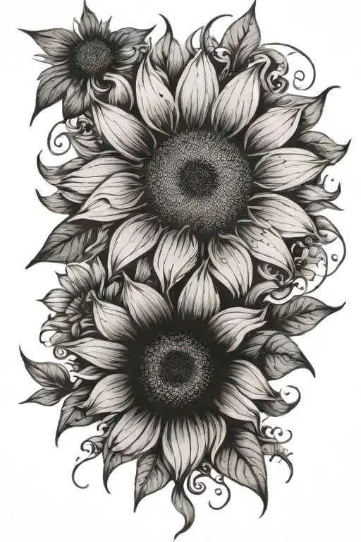 Sunflower And Daisy Flower Leg Wrap Around Leg