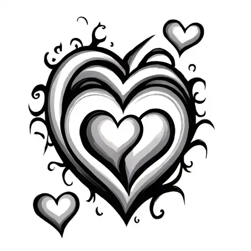 3 Intertwined Heart And 2 Little Hearts In One Of The Hearts