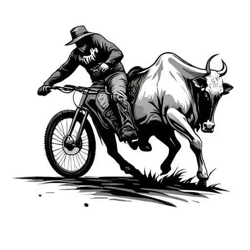 Bull Rider But The Bull Is A Mountain Bike