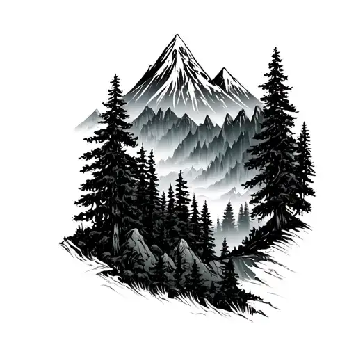 Mountain Forest Scape