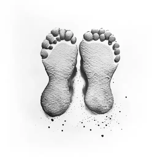 Baby Foot Print Mixed With Cars And Love