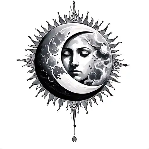Moon And Sun With Spiritual Awakening