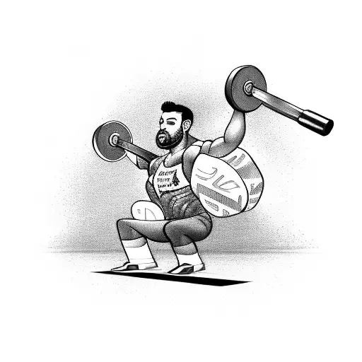 A Weightlifter Lifting A Barbell With Money Bags On Each Side