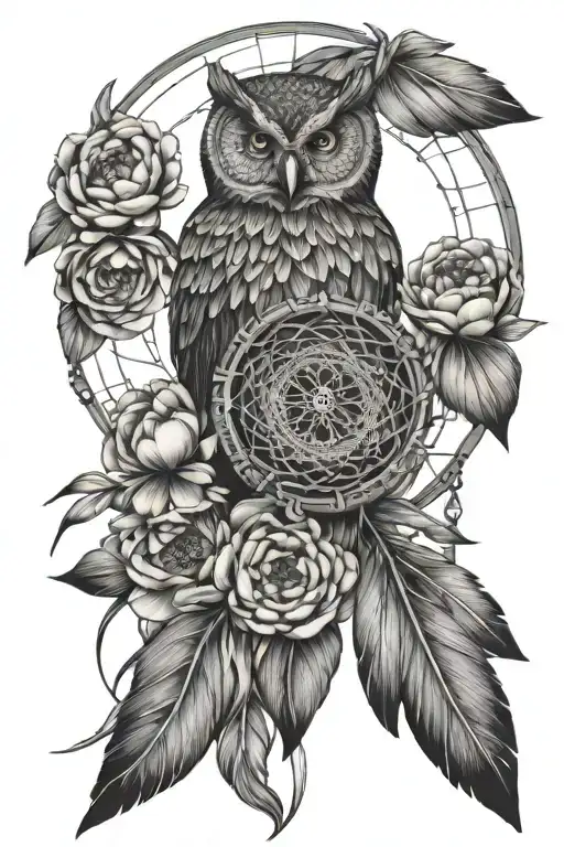 Peonies Dreamcatcher Owl Dreamcatcher