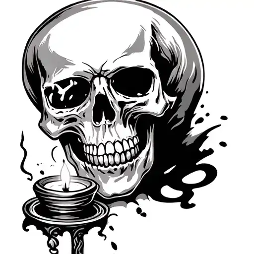 Skull Blowing Out A Candle