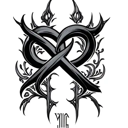 Infinty Symbol With Yug Name Written