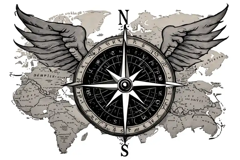 Compass And Map Themed