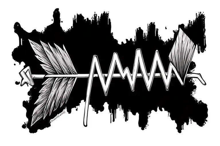 Realistic Arrow With A Lifeline In The Middle