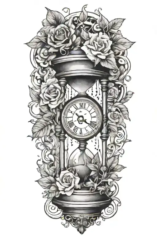 Snske Trapped In An Hourglass With Leaves And Flowers