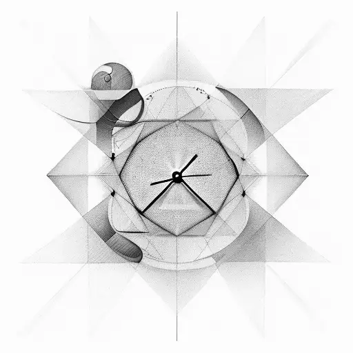 An Abstract Representation Of The Concept Of Time Using Geometric Shapes And Lines