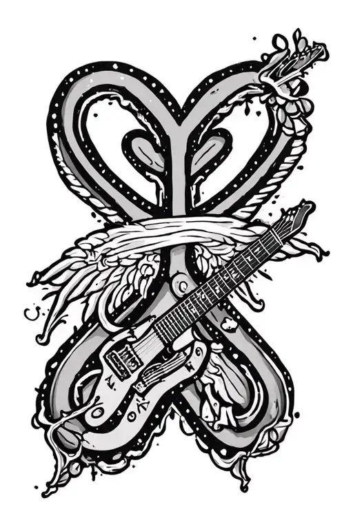 Peace Love And Rock And Roll Symbol Combined