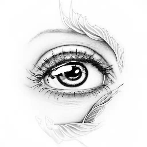 A Female Eye And In The Iris Is A Winged Insect In Fire