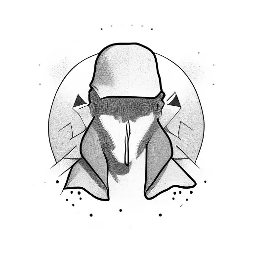 A Criminal Mugshot Silhouette With A Peace Sign In The Background