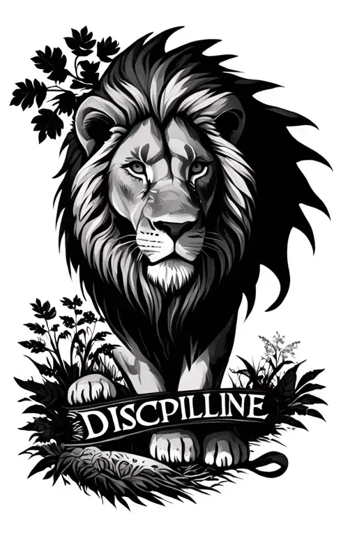 Lion And Nature Using The Word 'Discipline'