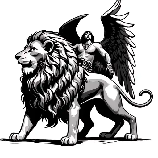 Lion Of Judah With Gaurdian Angel