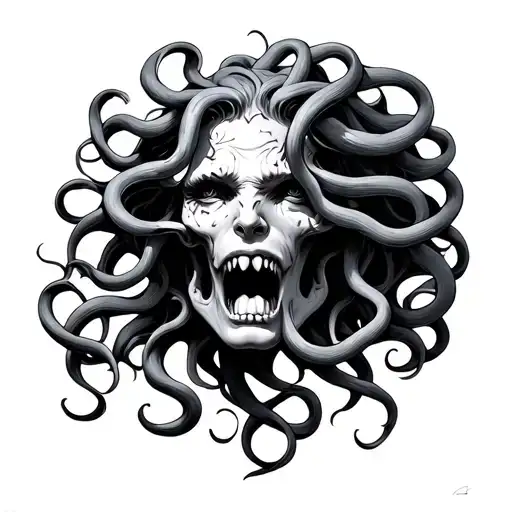 Medusa With Mouth Covered