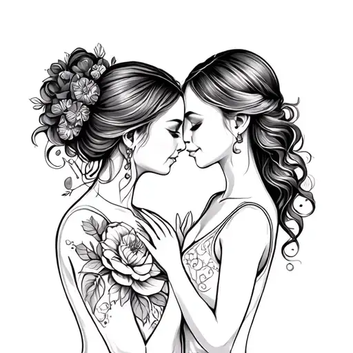 Mother And Daughter Outline Made