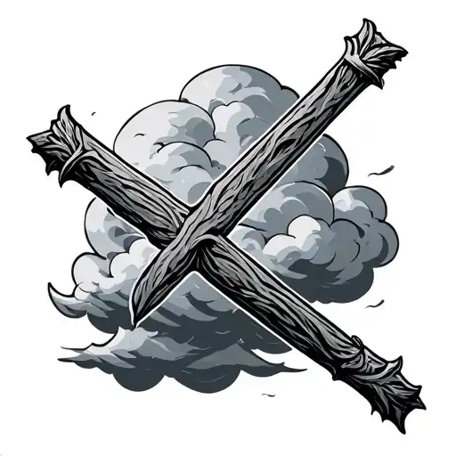 A Crosse With A Cloud Background