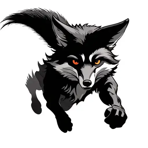 Human Running With Fox Head