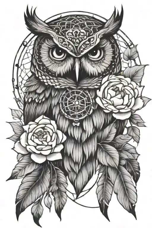 Peonies Dreamcatcher Owl Dreamcatcher