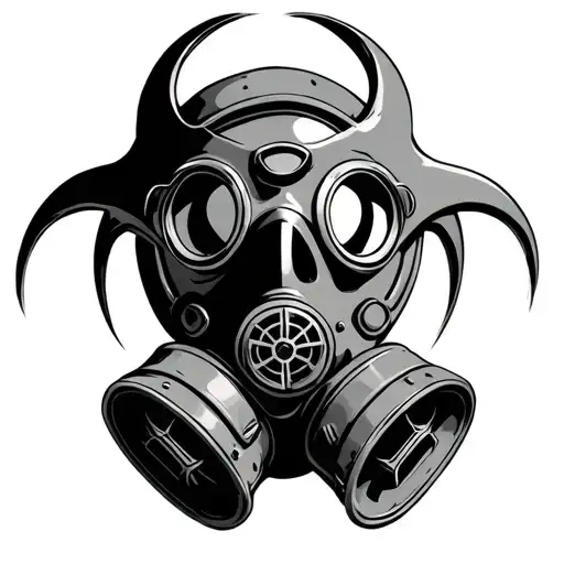Gas Mask Biohazard Symbol Intertwined